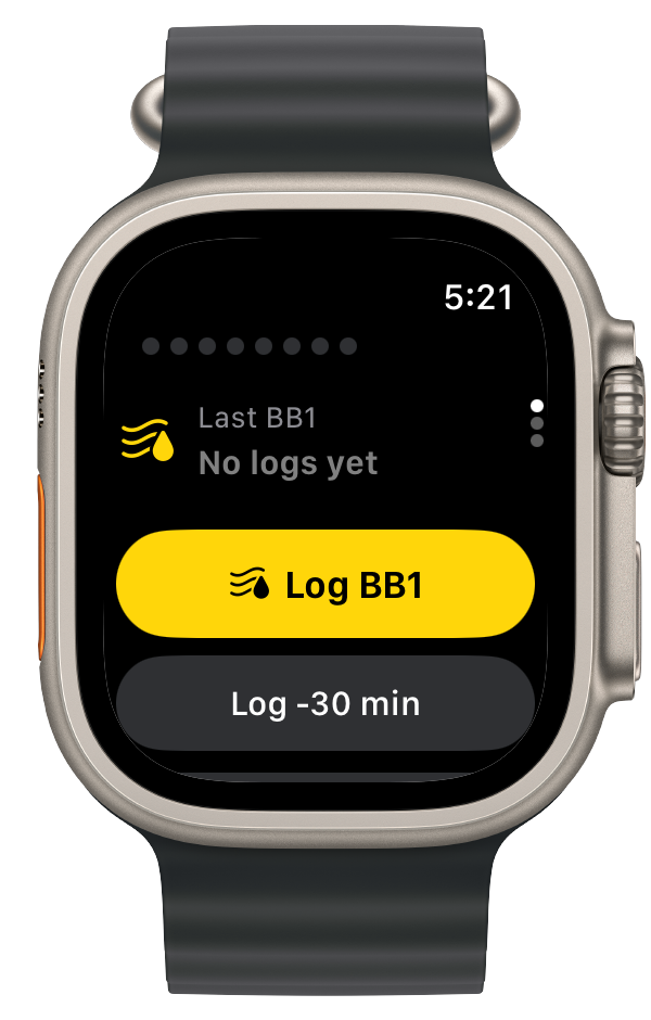 Bio Break on Apple Watch Ultra 2 - Log BB1 and view activity from your wrist