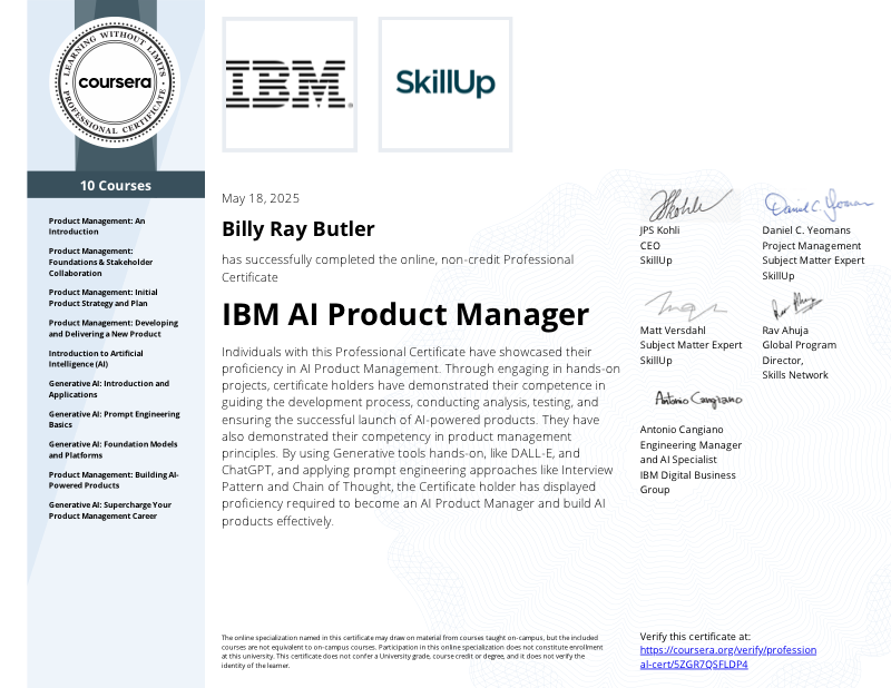 IBM AI Product Manager